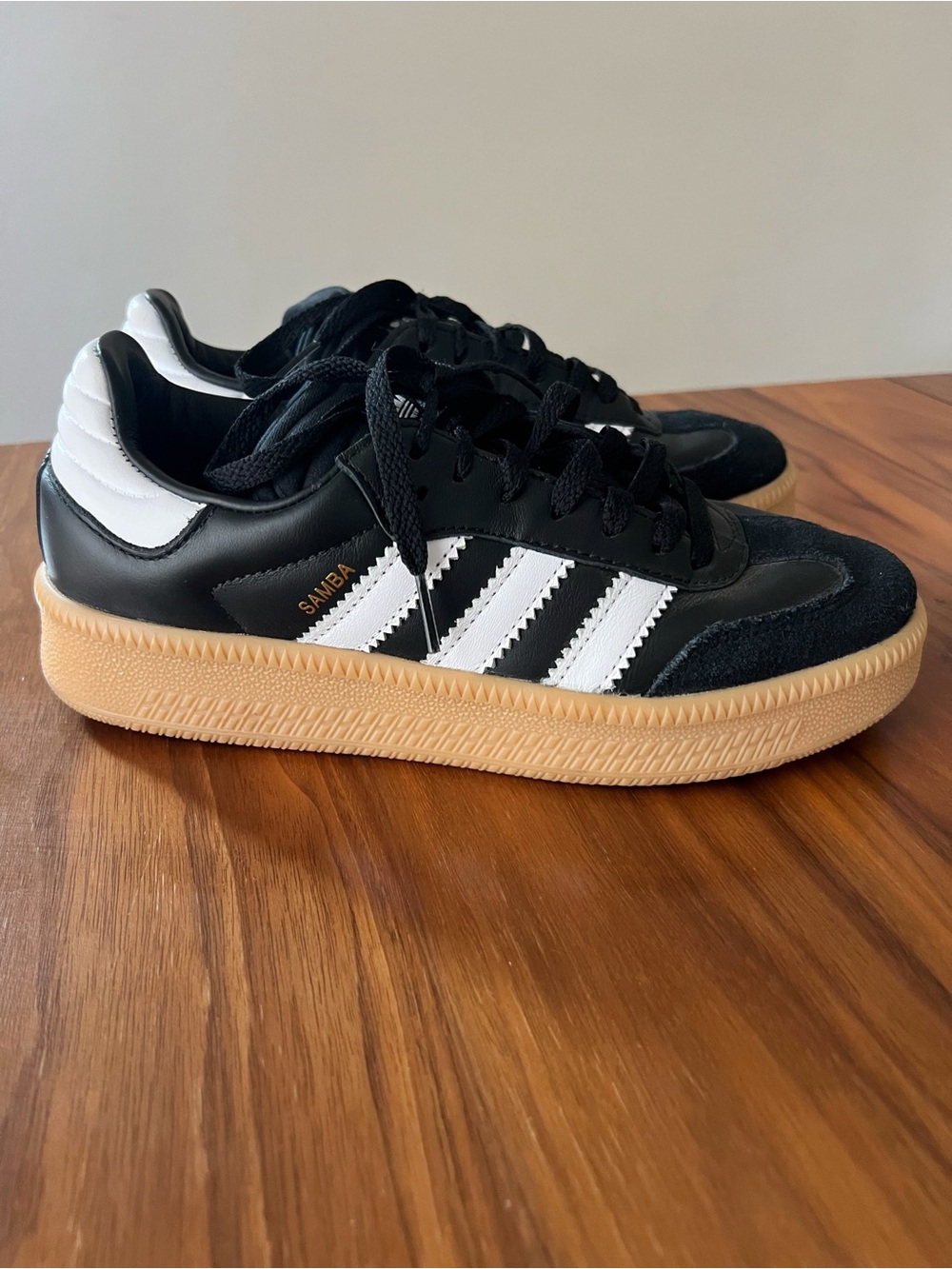 ADIDAS Samba Black White Gum Platform Sneakers